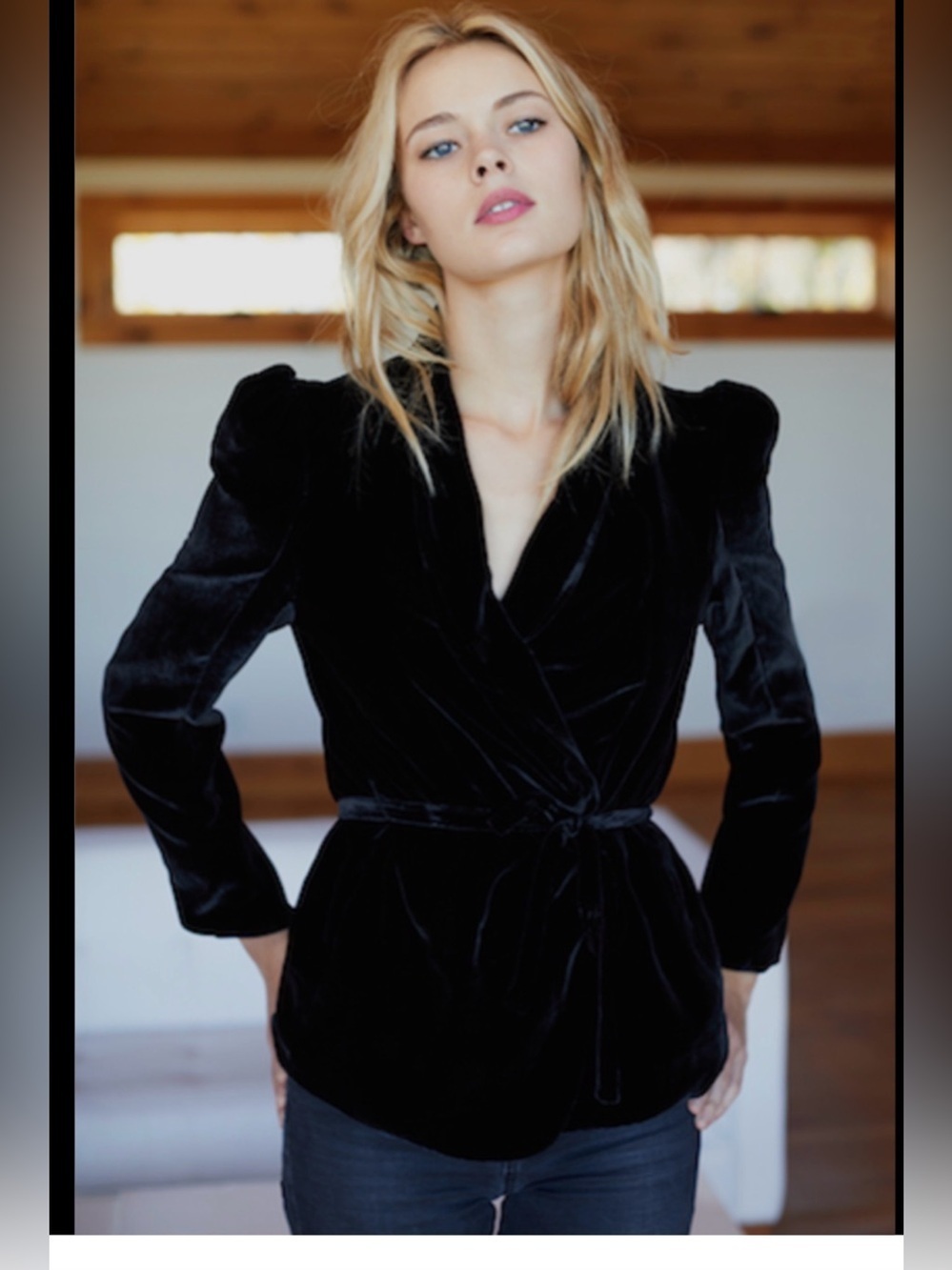 NWT EMERSON FRY paris jacket in black silk velvet S